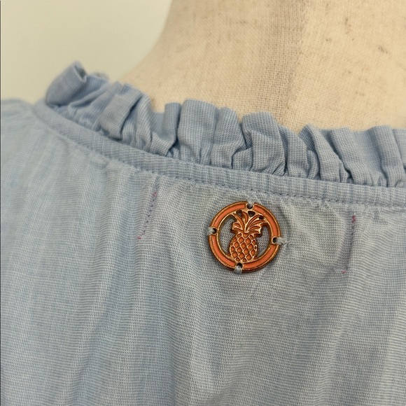 Simply Southern Light Blue Rick Rack Trim Top Size Small - Picture 4 of 6